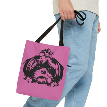 Shih-Tzu-Black-and -White-white-Tote Bag - Shih Tzu Gifts