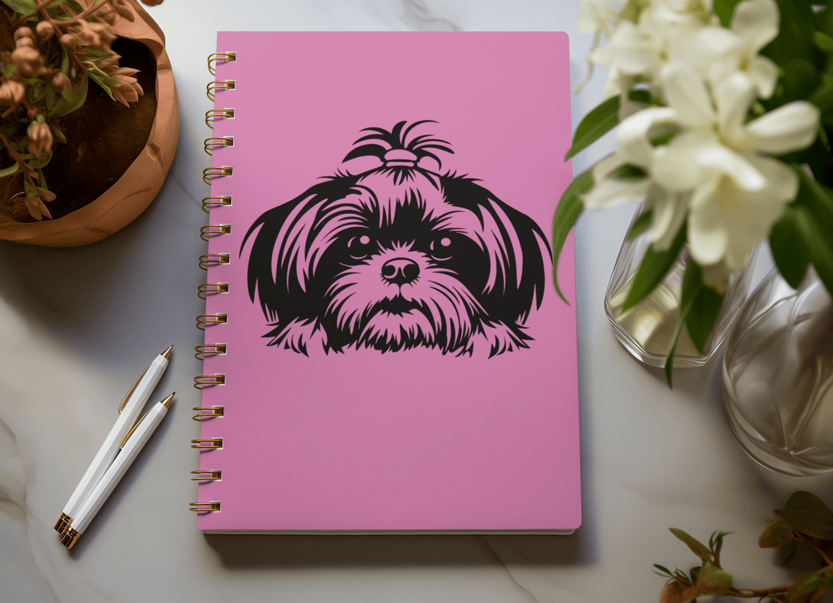 Shih-Tzu-Black-and-White-white-Spiral Notebook - Ruled Line - Shih Tzu Gifts
