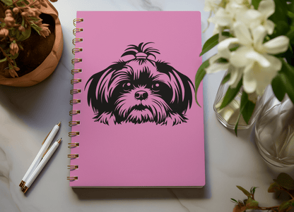 Shih-Tzu-Black-and-White-white-Spiral Notebook - Ruled Line - Shih Tzu Gifts