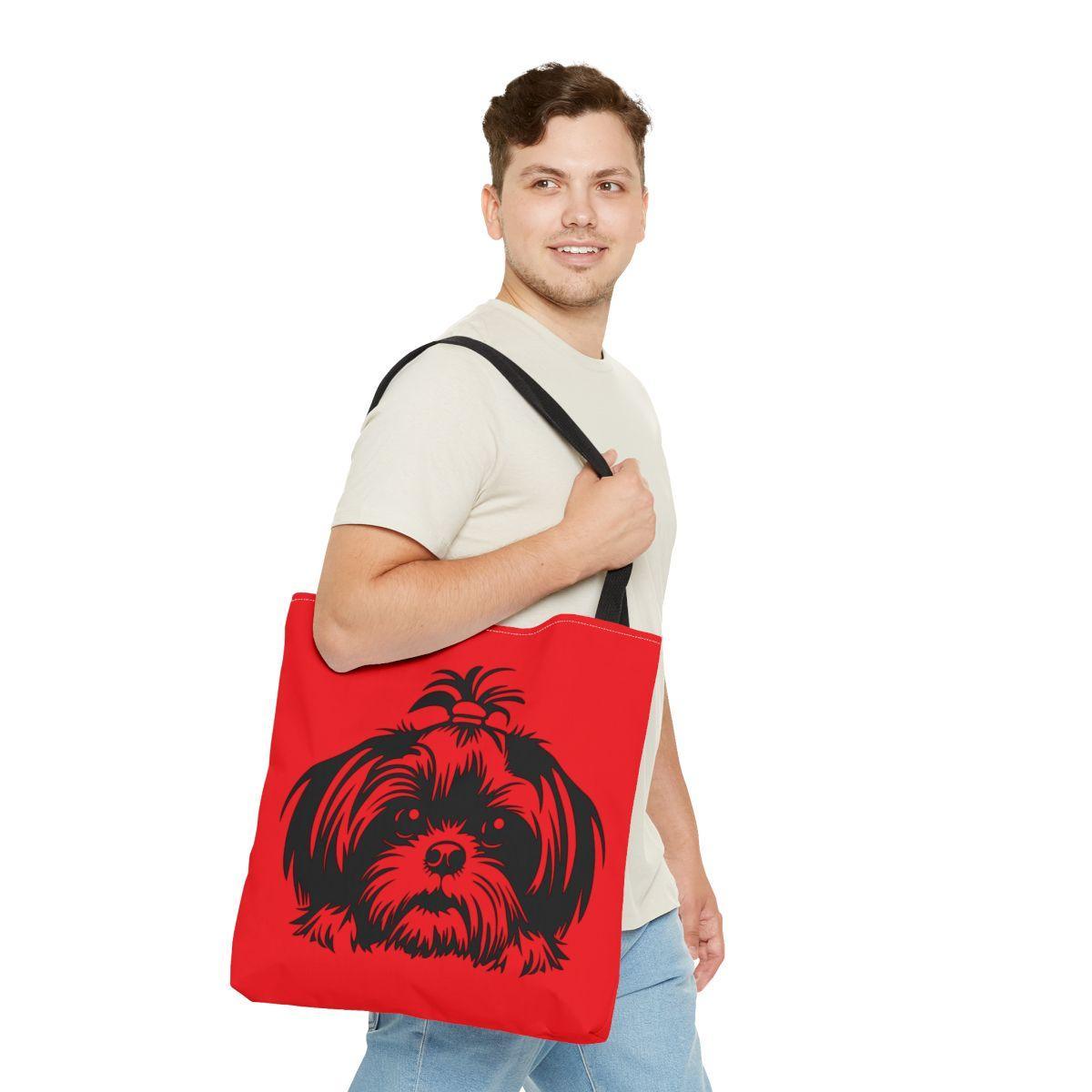 Shih-Tzu-Black-and -White-white-Tote Bag - Shih Tzu Gifts