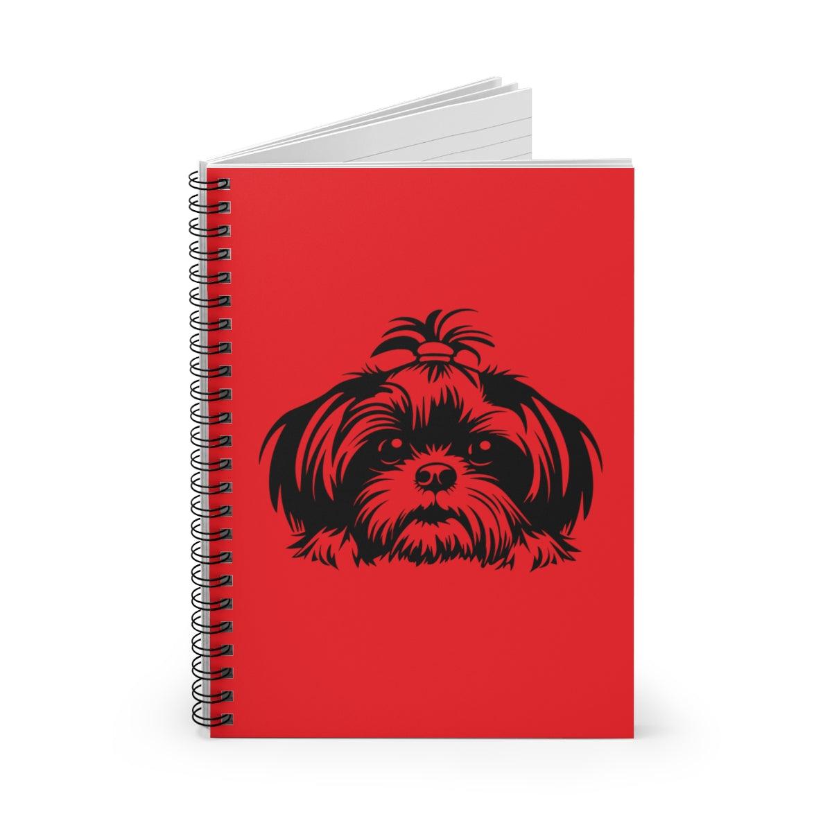 Shih-Tzu-Black-and-White-white-Spiral Notebook - Ruled Line - Shih Tzu Gifts