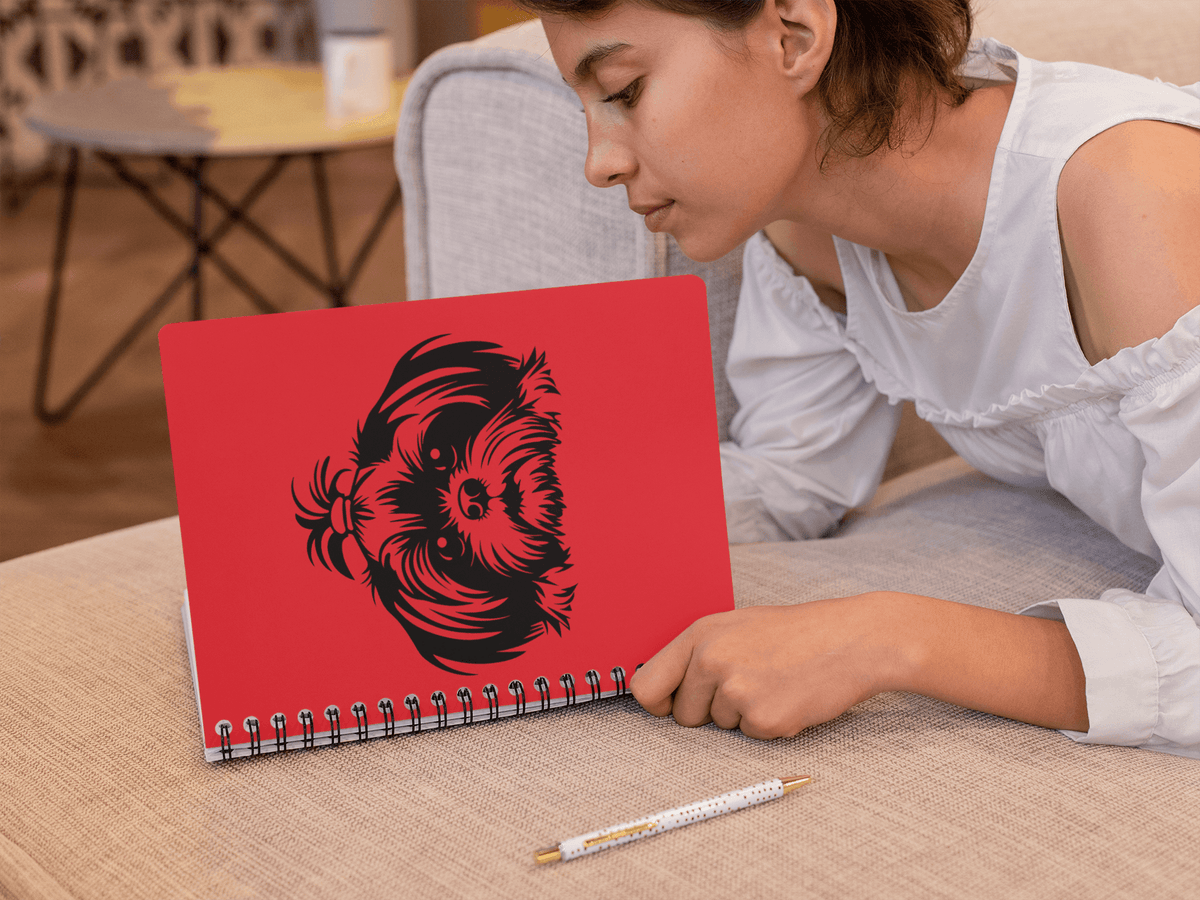 Shih-Tzu-Black-and-White-white-Spiral Notebook - Ruled Line - Shih Tzu Gifts