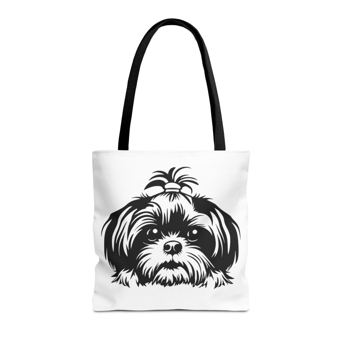 Shih-Tzu-Black-and -White-white-Tote Bag - Shih Tzu Gifts