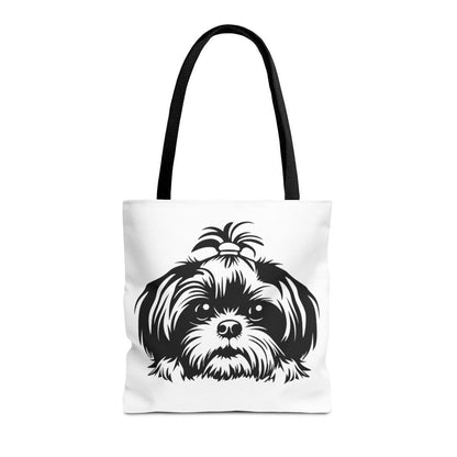 Shih-Tzu-Black-and -White-white-Tote Bag - Shih Tzu Gifts