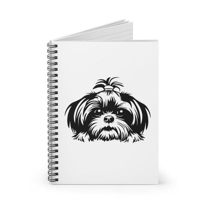 Shih-Tzu-Black-and-White-white-Spiral Notebook - Ruled Line - Shih Tzu Gifts