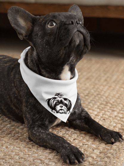 Shih-Tzu-Black-and White-white-Pet Bandana - Shih Tzu Gifts