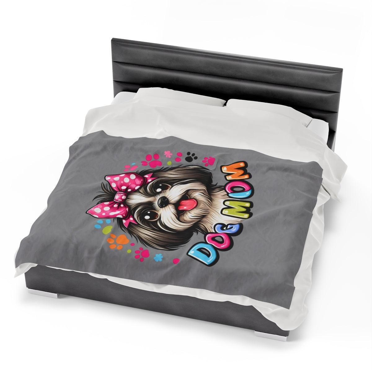Shih Tzu Dog Mom Plush Blanket - Shih Tzu Gifts