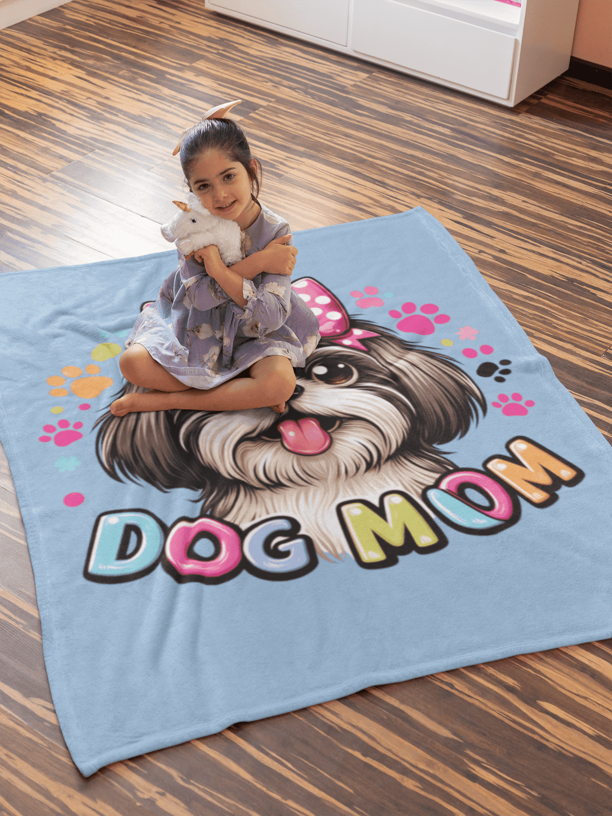 Shih Tzu Dog Mom Plush Blanket - Shih Tzu Gifts