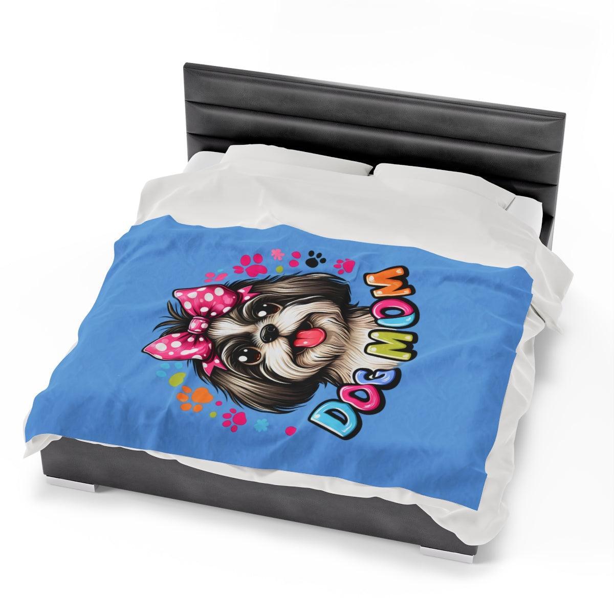 Shih Tzu Dog Mom Plush Blanket - Shih Tzu Gifts