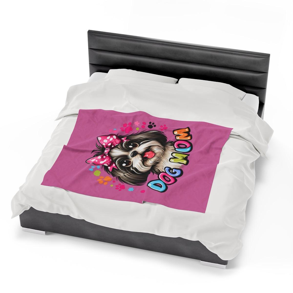 Shih Tzu Dog Mom Plush Blanket - Shih Tzu Gifts