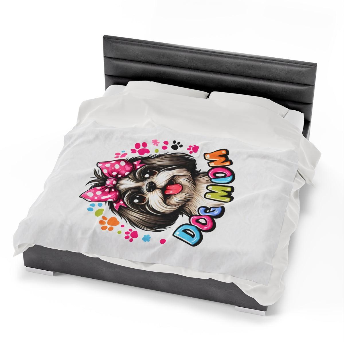 Shih Tzu Dog Mom Plush Blanket - Shih Tzu Gifts
