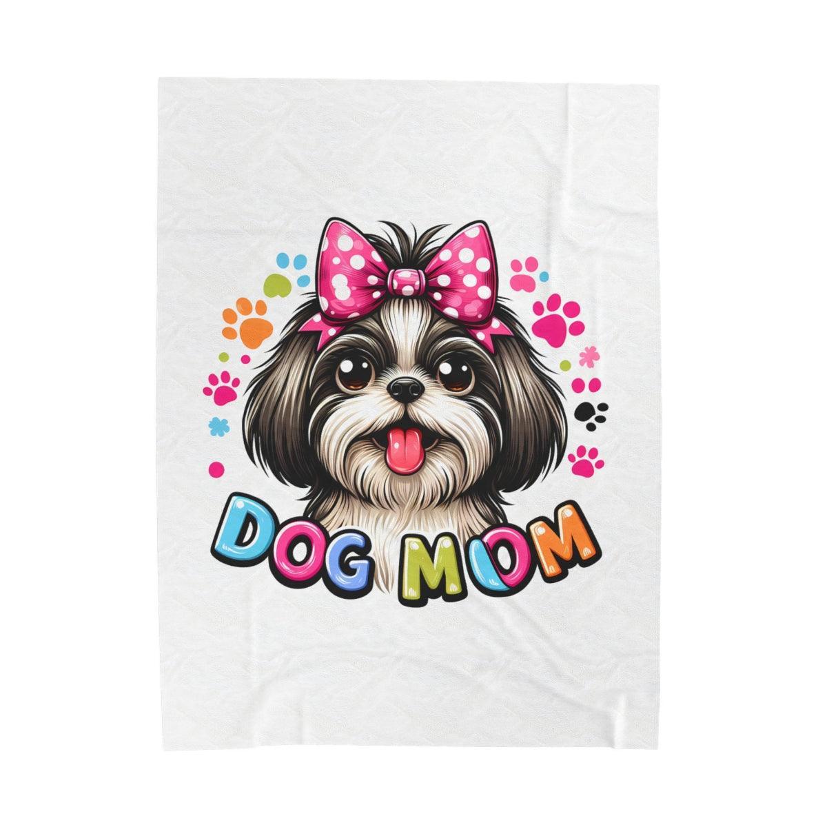 Shih Tzu Dog Mom Plush Blanket - Shih Tzu Gifts