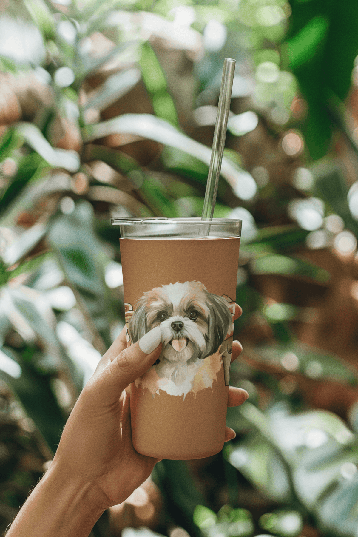 Shih Tzu With Ice Coffee Tumbler - Shih Tzu Gifts