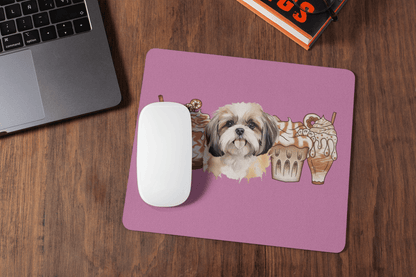 Shih Tzu With Ice Coffee Mouse Pad - Shih Tzu Gifts