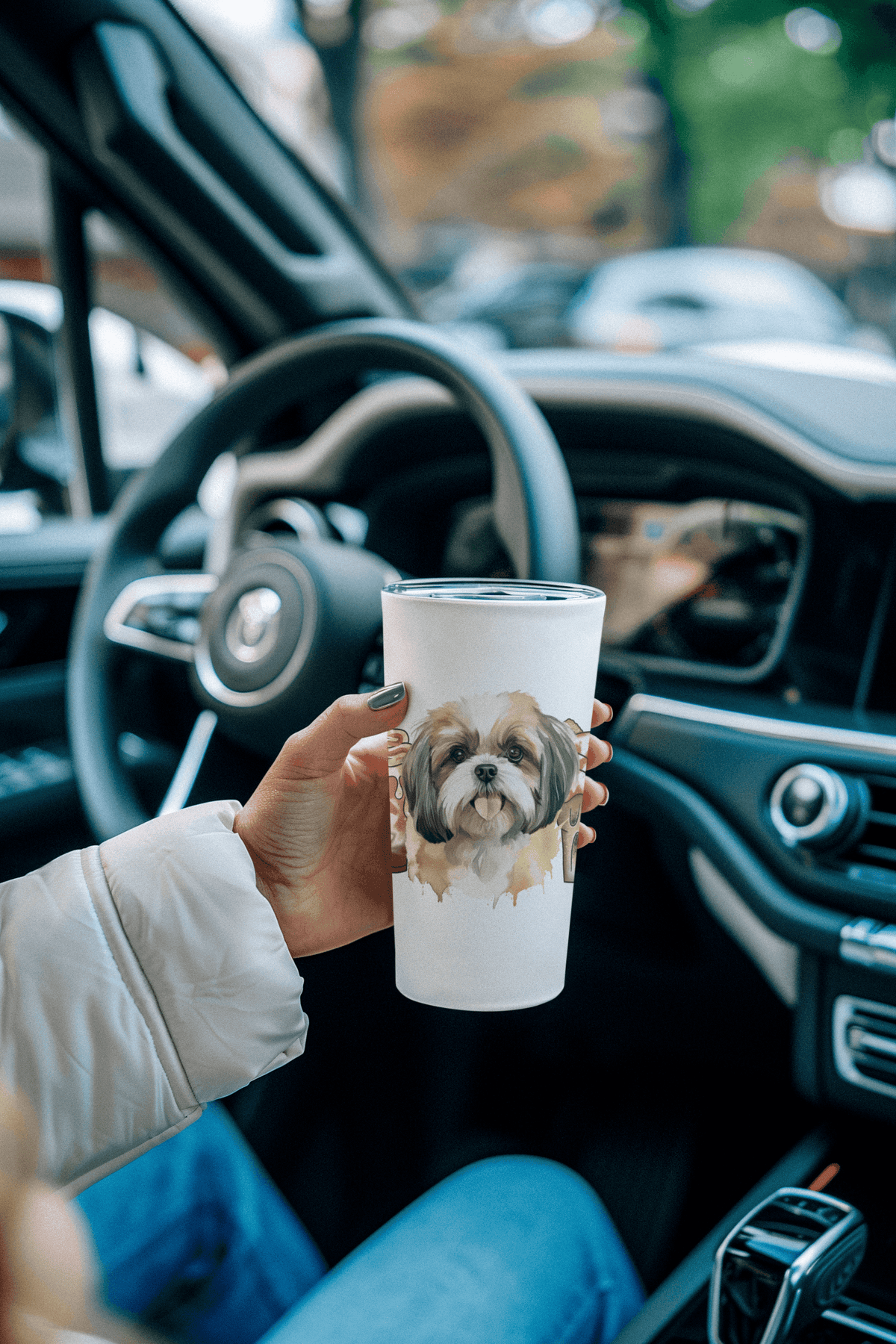 Shih Tzu With Ice Coffee Tumbler - Shih Tzu Gifts