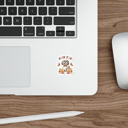 Shih Tzu In Fall Die-Cut Stickers - Shih Tzu Gifts