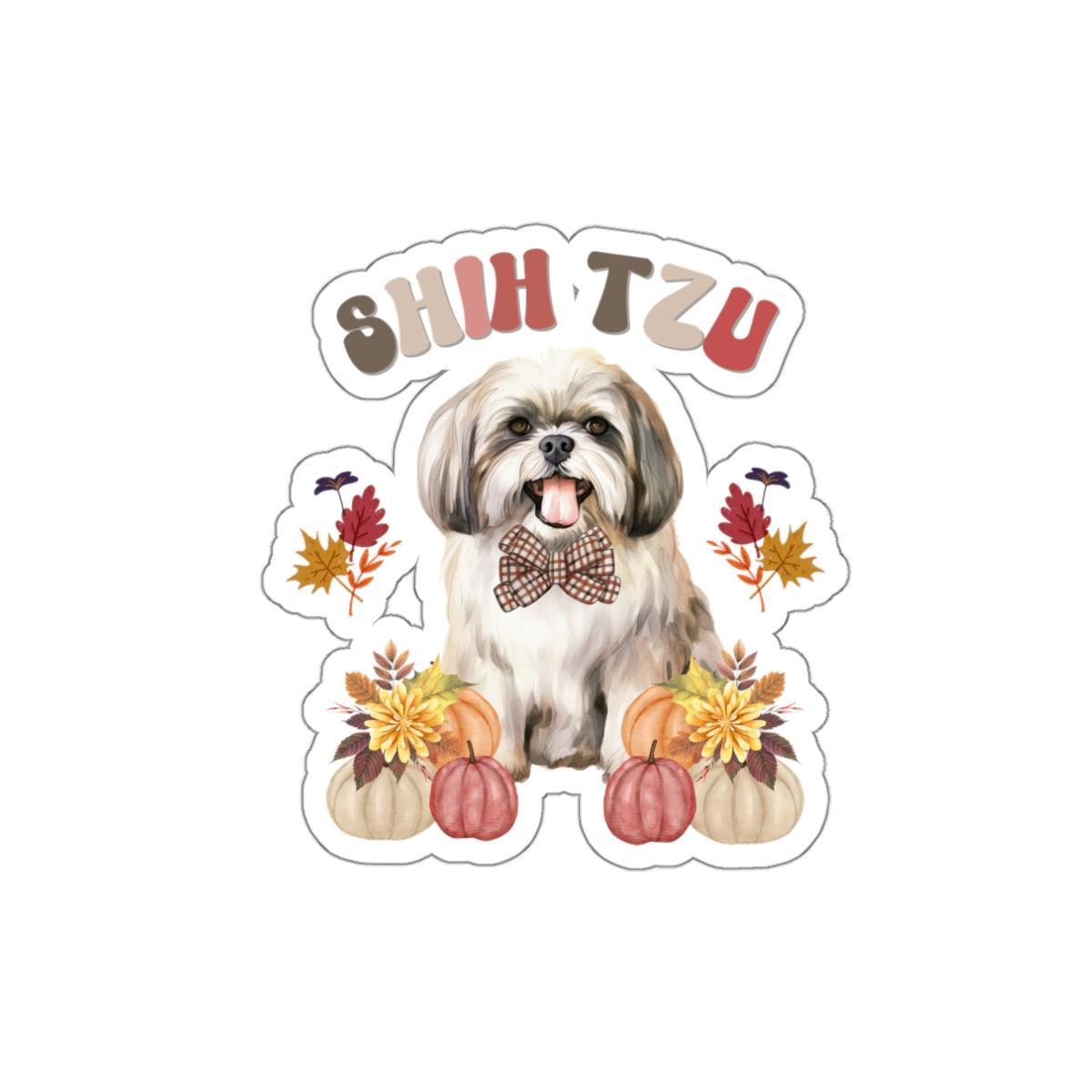 Shih Tzu In Fall Die-Cut Stickers - Shih Tzu Gifts