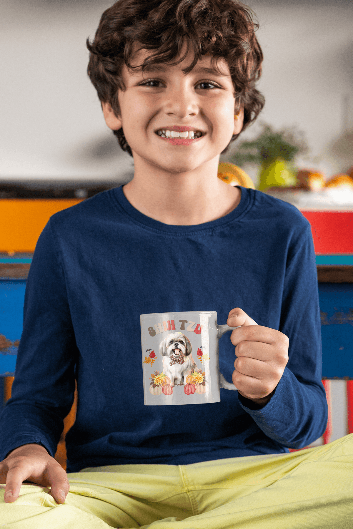 Shih Tzu In Fall Ceramic Mug - Shih Tzu Gifts