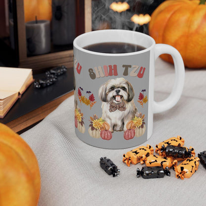Shih Tzu In Fall Ceramic Mug - Shih Tzu Gifts