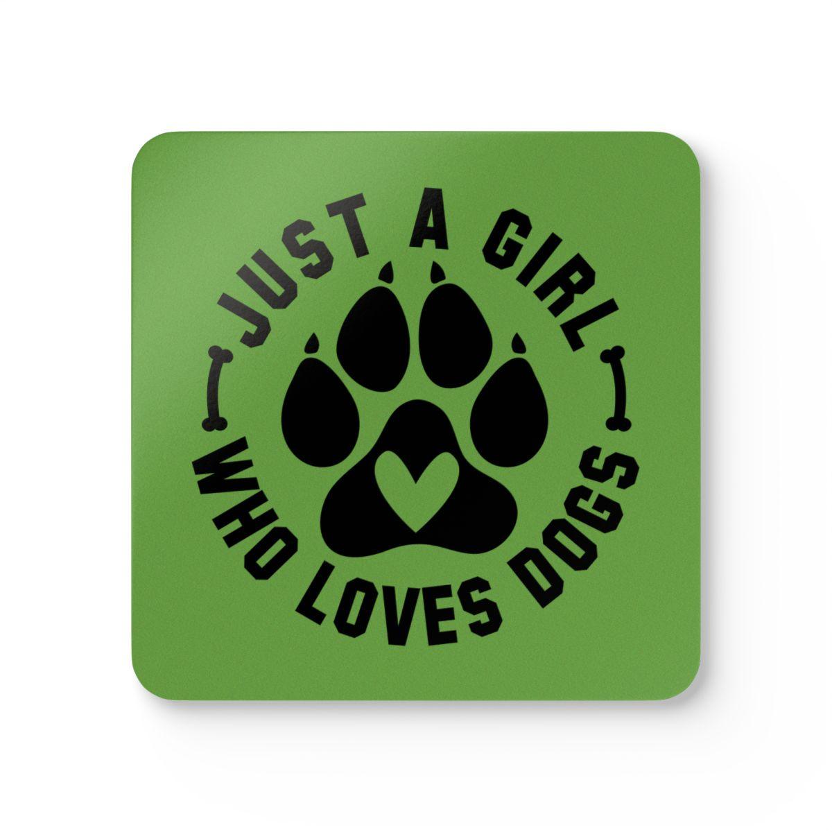 Just a Girl Who Loves Dogs Corkwood Coaster Set