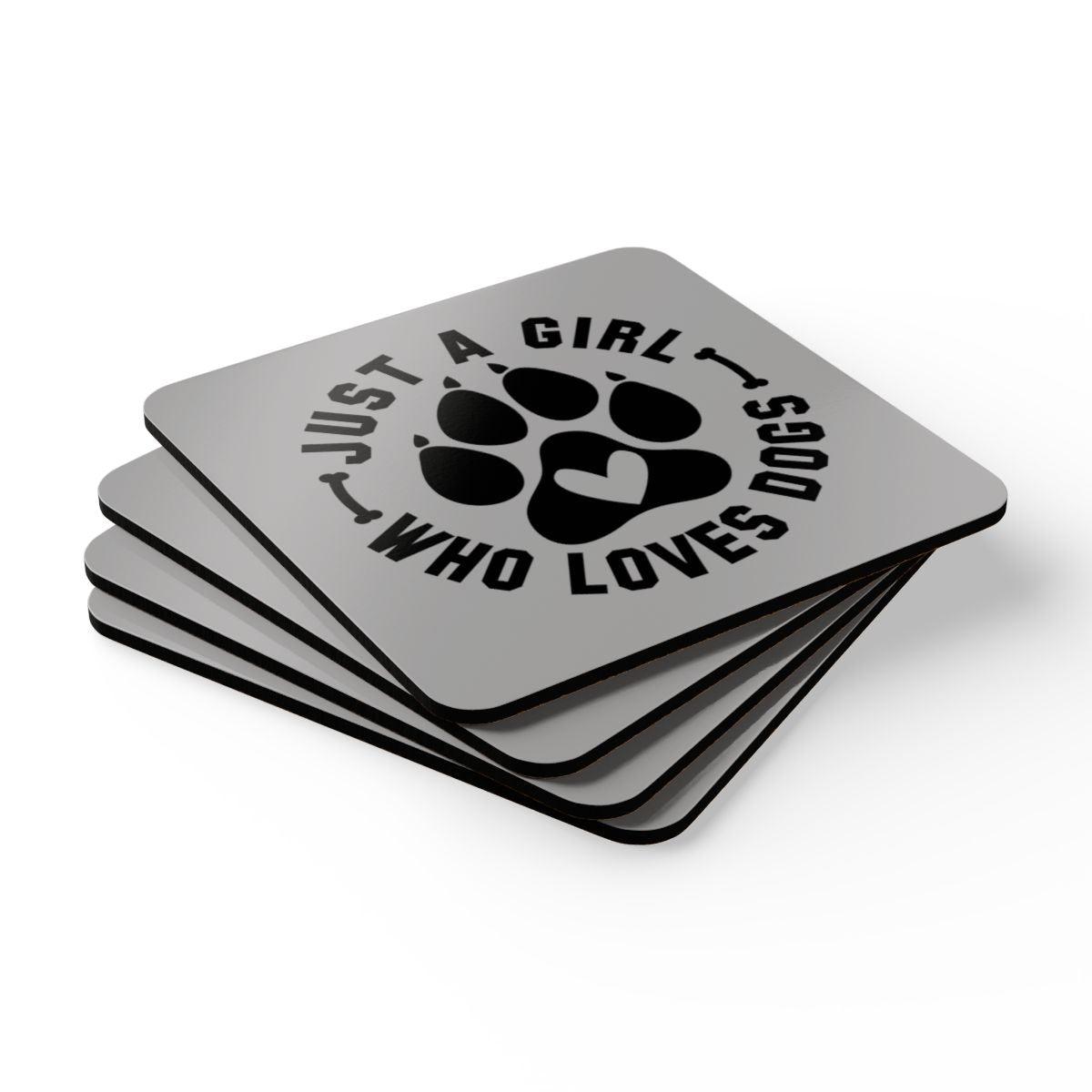 Just a Girl Who Loves Dogs Corkwood Coaster Set
