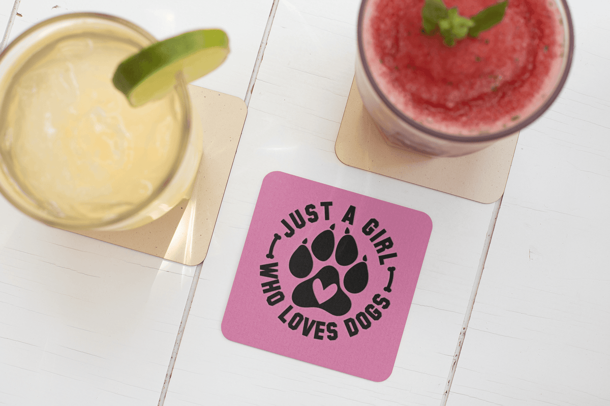 Just a Girl Who Loves Dogs Corkwood Coaster Set