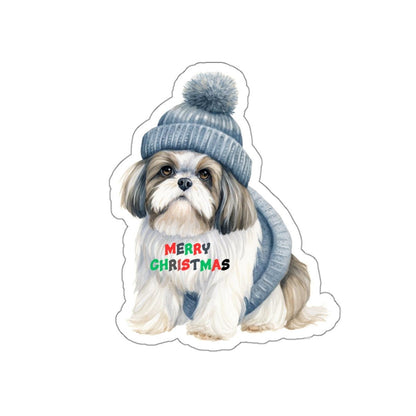 Merry Christmas Shih Tzu Stickers – Perfect Holiday Gift for Shih Tzu Lovers - Shih Tzu Gifts