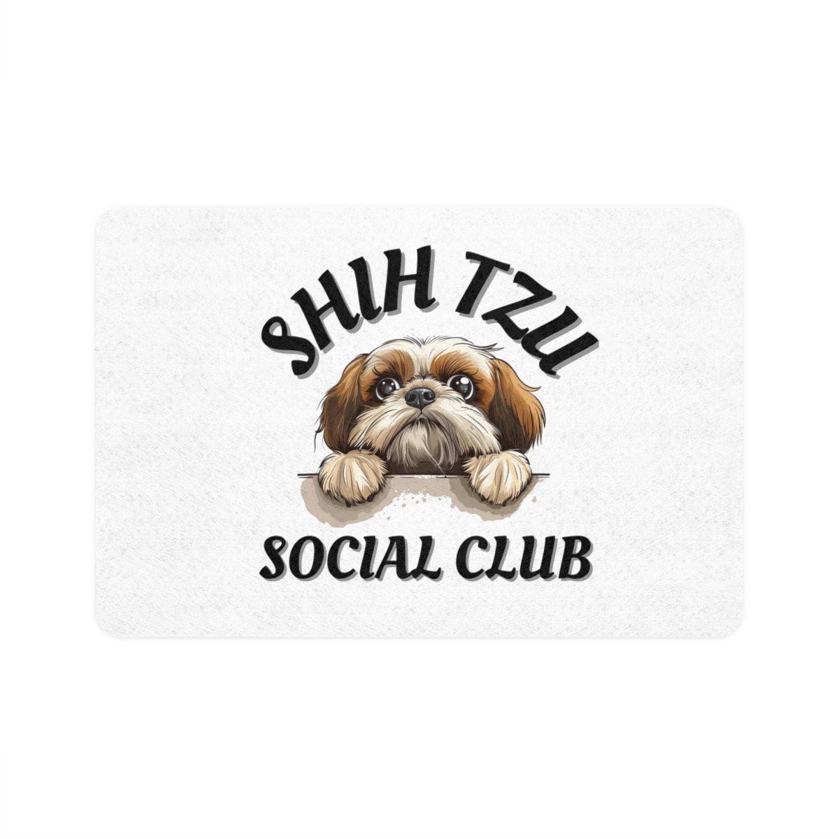 Shih Tzu Social Club Pet Food Mat - Shih Tzu Gifts