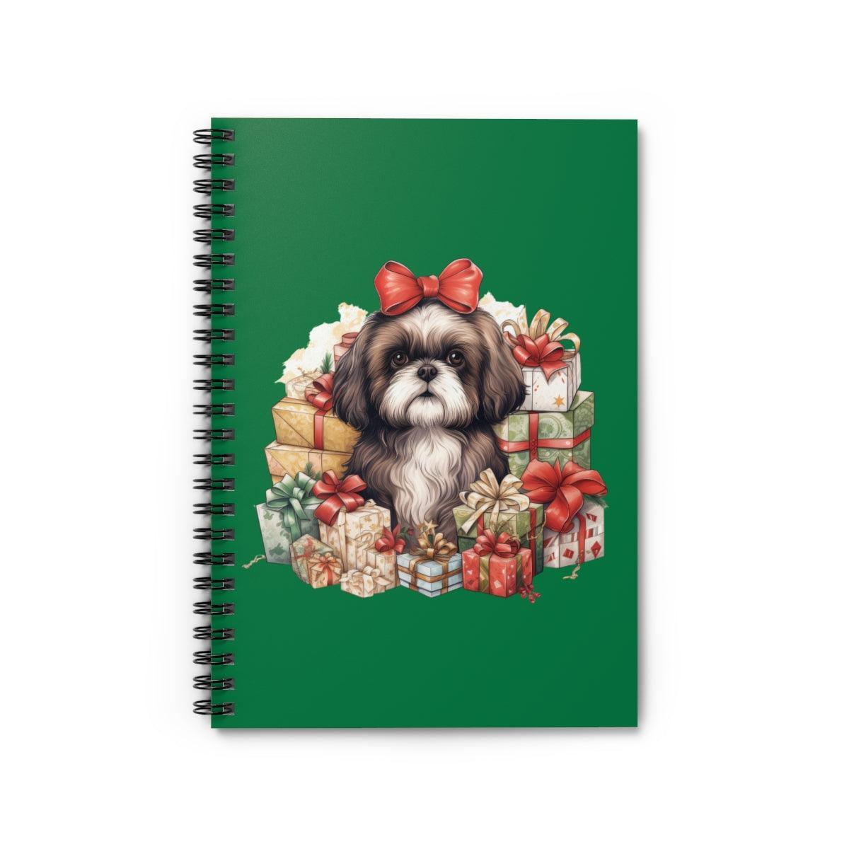 Christmas Gifts Shih Tzu Spiral Notebook Ruled Line - Shih Tzu Gifts