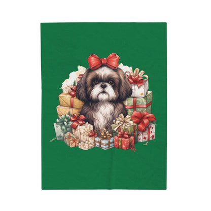 Christmas Gifts Shih Tzu Velveteen Plush Blanket - Shih Tzu Gifts