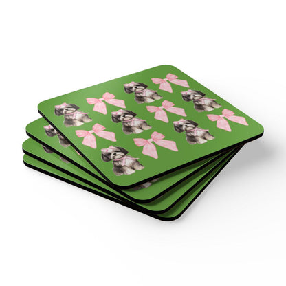 Shih Tzu with Pink Bows Coaster Set – Perfect Gift for Dog Lovers