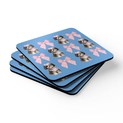 Shih Tzu with Pink Bows Coaster Set – Perfect Gift for Dog Lovers