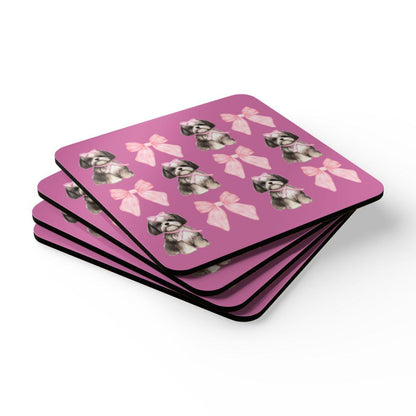 Shih Tzu with Pink Bows Coaster Set – Perfect Gift for Dog Lovers