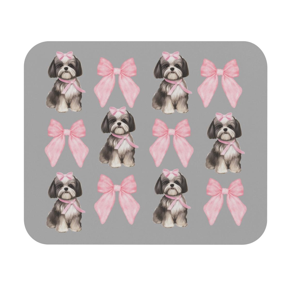 Shih Tzu with Pink Bows Mouse Pad – Cute Gift for Dog Lovers