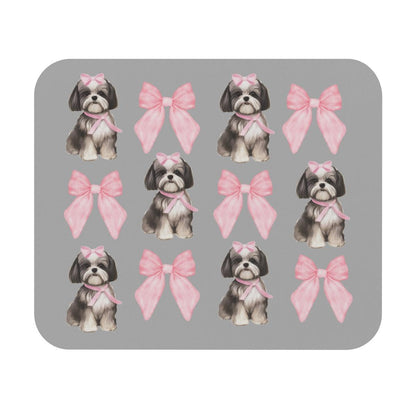Shih Tzu with Pink Bows Mouse Pad – Cute Gift for Dog Lovers