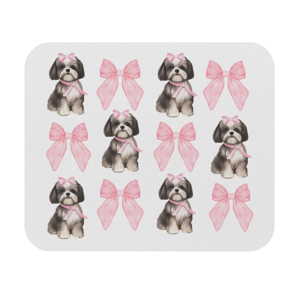 Shih Tzu with Pink Bows Mouse Pad – Cute Gift for Dog Lovers