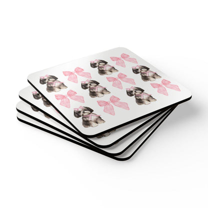 Shih Tzu with Pink Bows Coaster Set – Perfect Gift for Dog Lovers